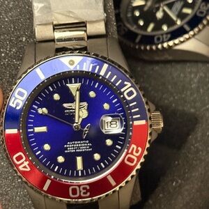 Men's Blue and Red Dive Watch